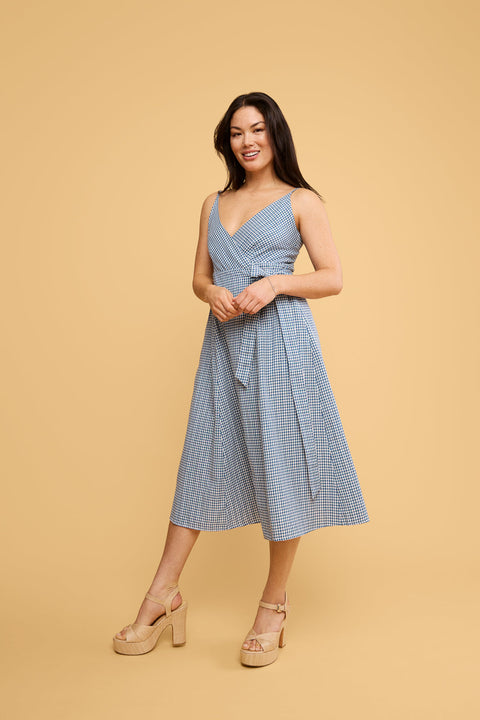 Lauren Dress in Blue Gingham