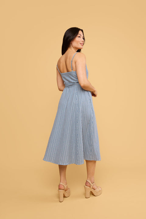 Lauren Dress in Blue Gingham