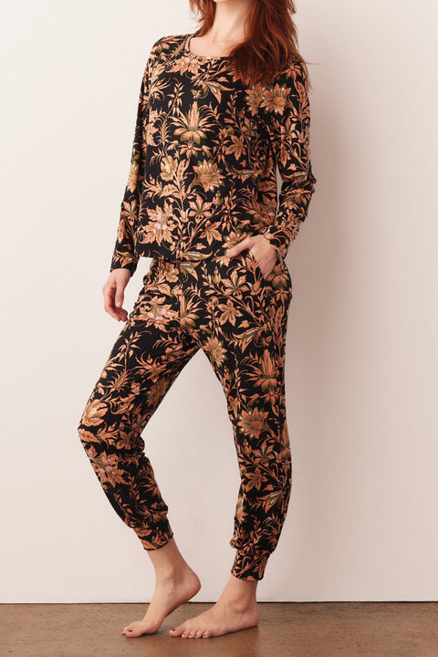 Shari Cloud Jersey PJ Set in Damask