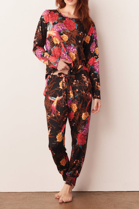 Shari Cloud Jersey PJ Set in Twilight Garden