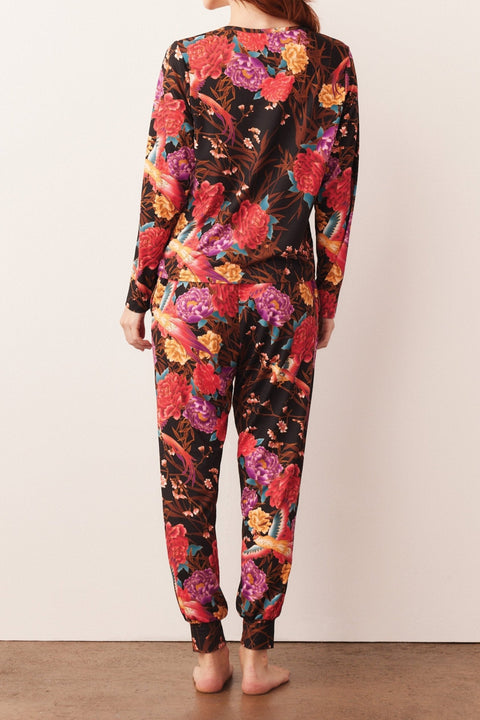 Shari Cloud Jersey PJ Set in Twilight Garden