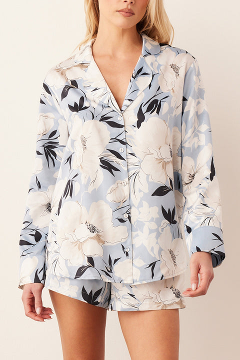 Charlotte Luxe Satin PJ Set in Gardenia