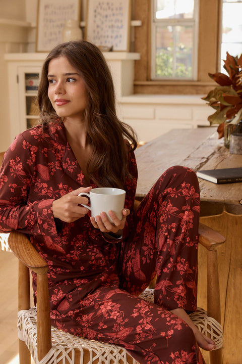 Winter Cloud Jersey PJ Set in Botanical
