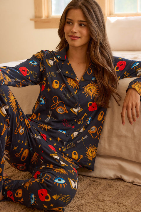 Winter Cloud Jersey PJ Set in Mystic