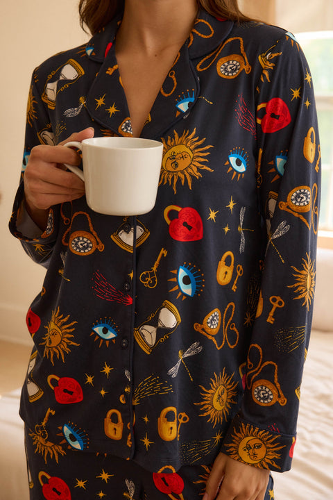 Winter Cloud Jersey PJ Set in Mystic