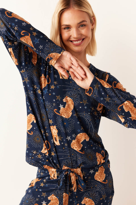 Shari Cloud Jersey PJ Set in Cosmic Jungle
