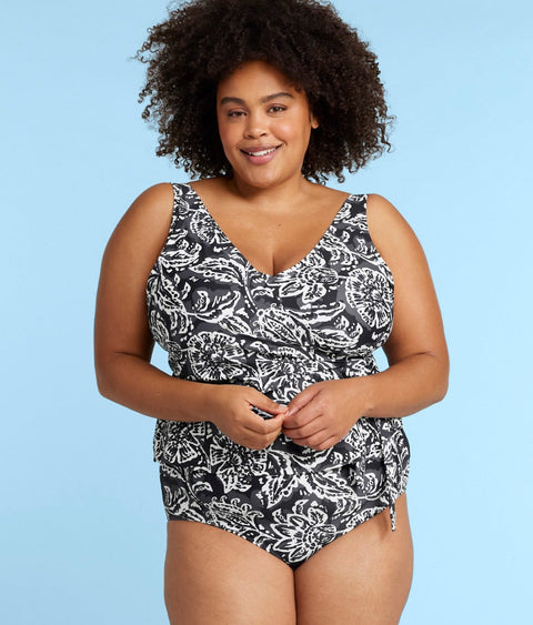 The High Leg High Rise Bottom - Batik in Sea Urchin & White Sand