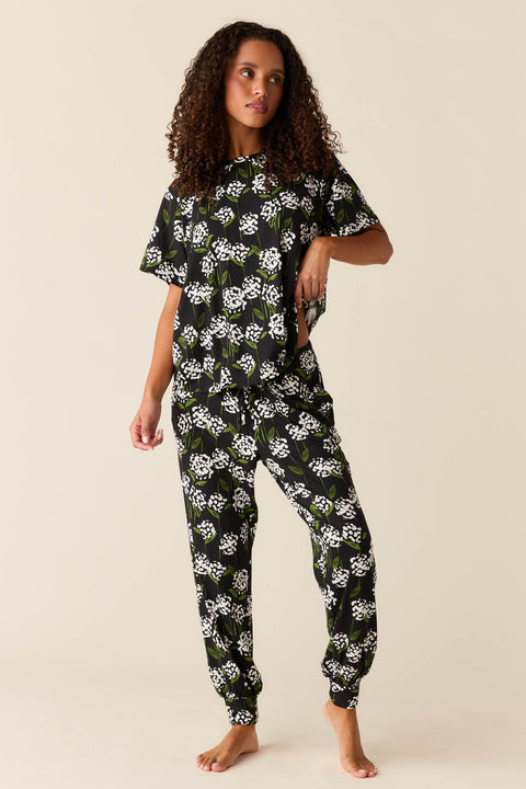 Maddie Cloud Jersey PJ Set in Blossom