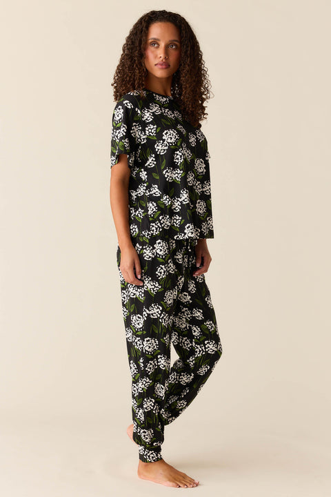 Maddie Cloud Jersey PJ Set in Blossom