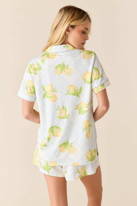 Maren Cloud Jersey PJ Set in Lemon Spritz