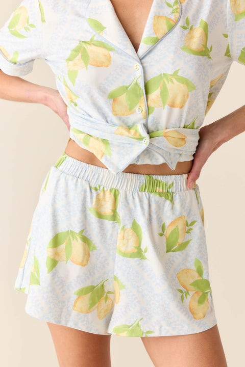 Maren Cloud Jersey PJ Set in Lemon Spritz