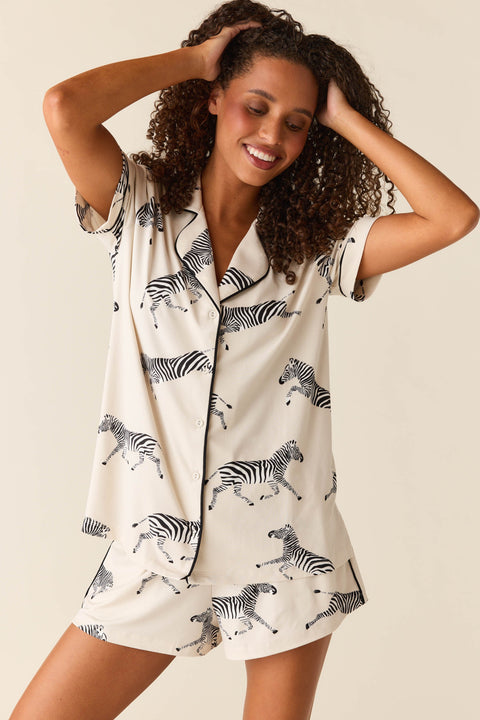 Maren Cloud Jersey PJ Set in Animalia