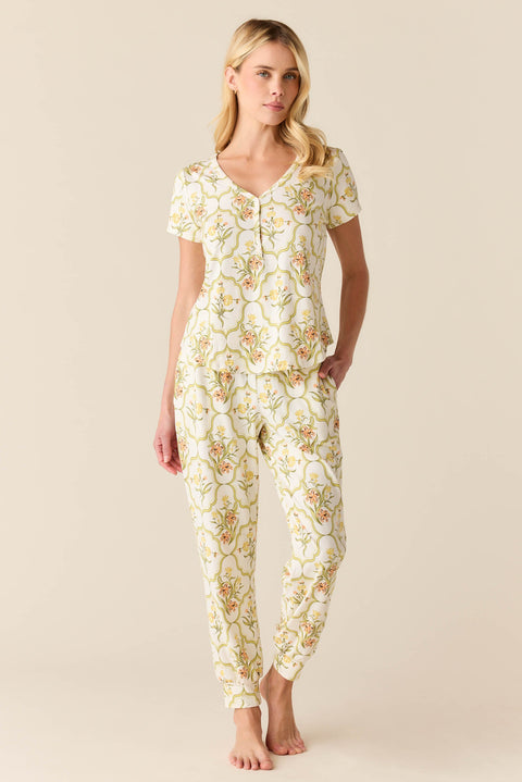 Nadia Cloud Jersey PJ Set in Fleur
