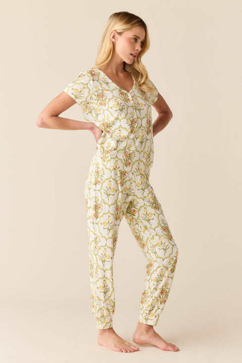 Nadia Cloud Jersey PJ Set in Fleur