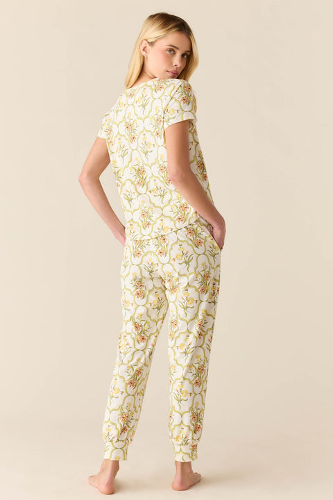 Nadia Cloud Jersey PJ Set in Fleur