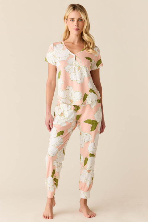 Nadia Cloud Jersey PJ Set in Magnolia