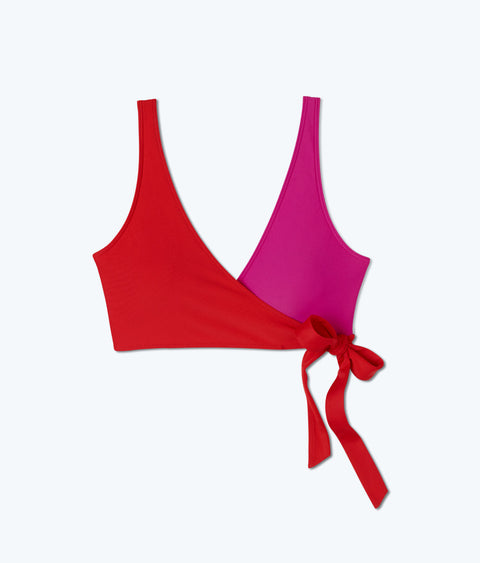 The Perfect Wrap Bikini Top - Lava & Hibiscus