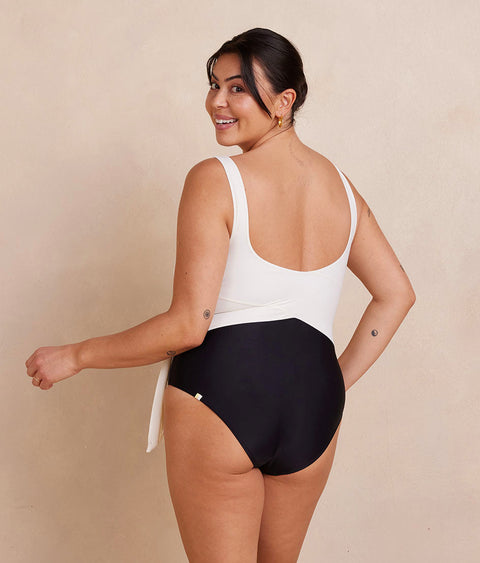 The Perfect Wrap One-Piece - Sea Urchin & White Sand