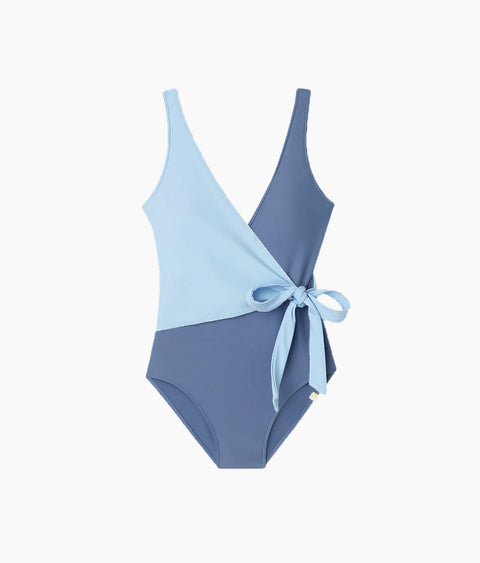 The Perfect Wrap One-Piece - Sky & Blue Mountain