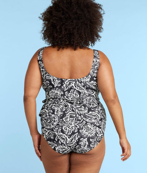 The Perfect Wrap Tankini - Batik in Sea Urchin & White Sand