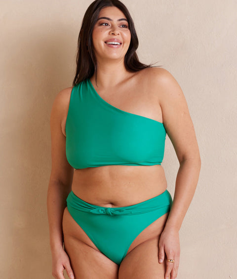 The Ruched Sidestroke Bikini Top - Seaglass