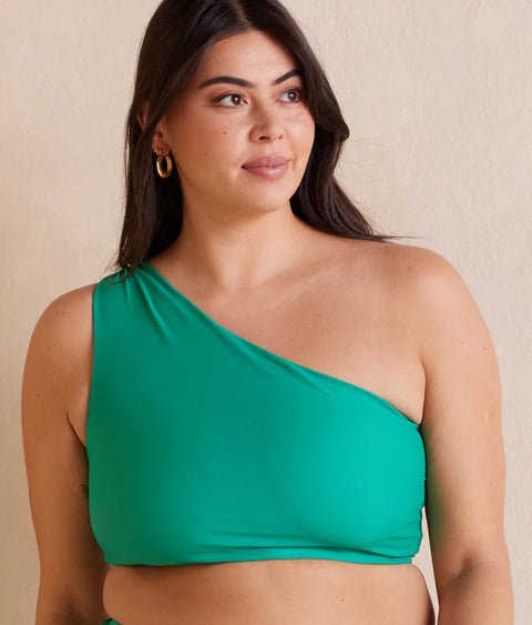 The Ruched Sidestroke Bikini Top - Seaglass