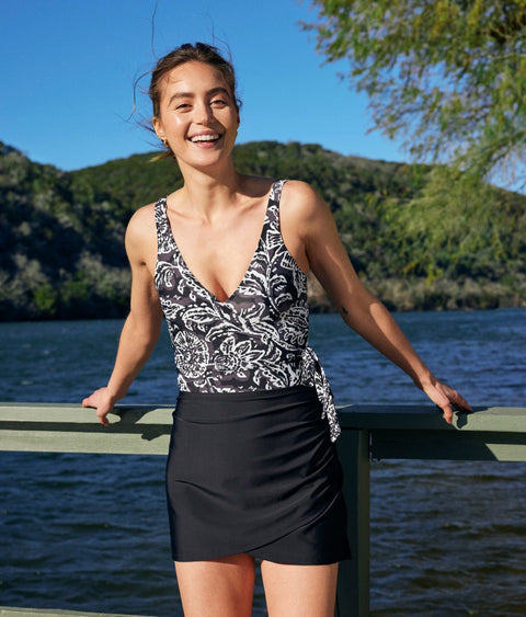 The Ruched Swim Skirt - Sea Urchin