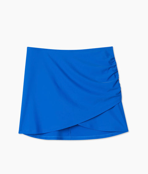 The Ruched Swim Skirt - Lapis