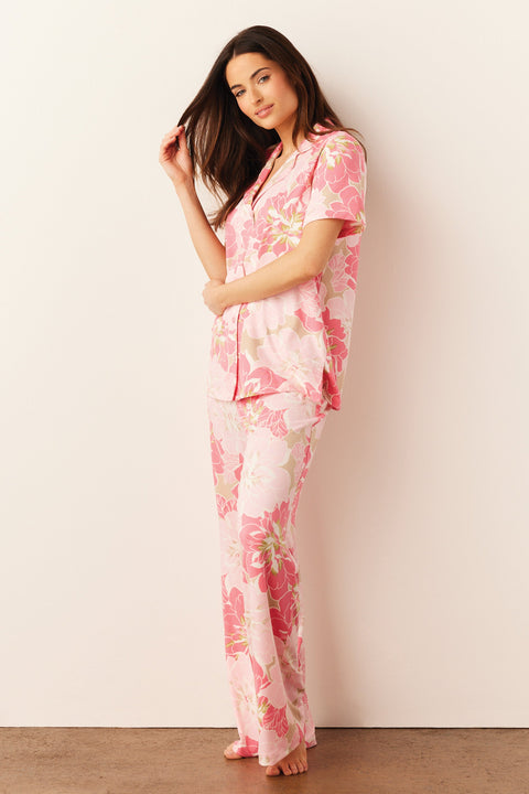 Elsa Cloud Jersey PJ Set in Dahlia
