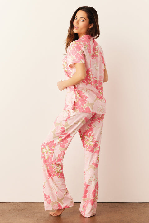 Elsa Cloud Jersey PJ Set in Dahlia
