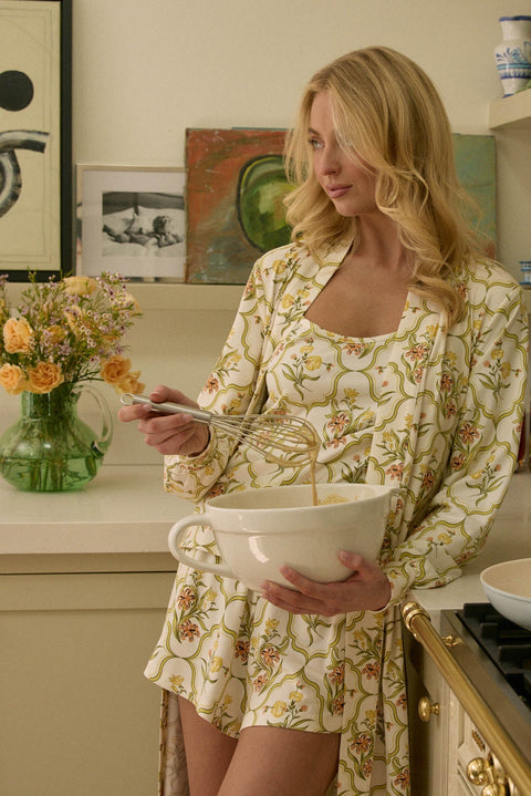 Jenna Cloud Jersey PJ Set in Fleur