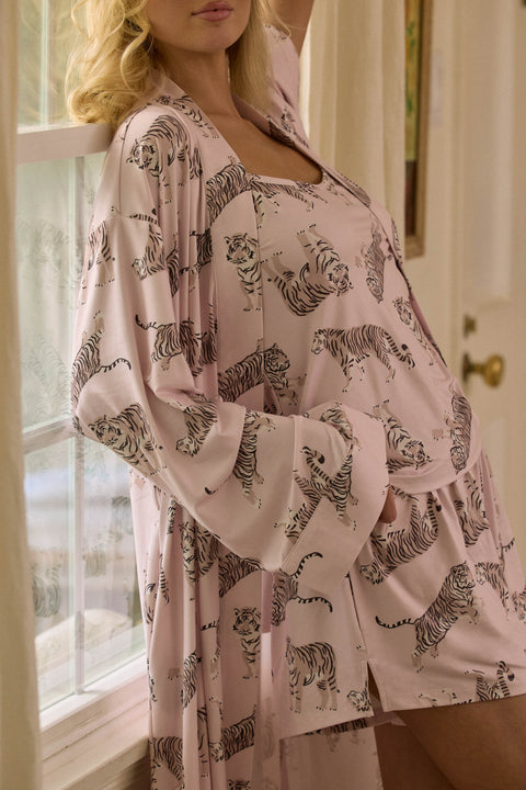 Jenna Cloud Jersey PJ Set in Tiger Lily