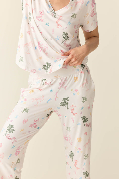 Alyssa Summer Jersey PJ Set in Mermaids