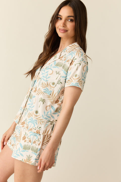 Karli Summer Jersey PJ Set in Oasis