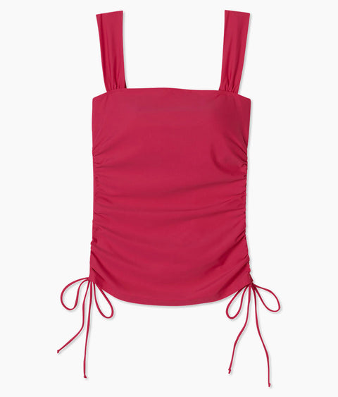 The Cinched Square Neck Tankini Top - Spritz