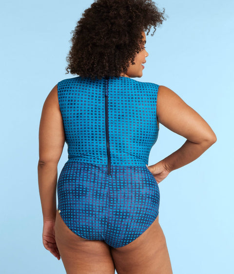 The Surf - Mixed Gingham in Calypso & Deep Sea