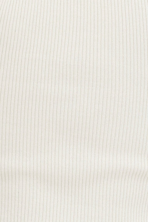 White Knit Top Sleeveless Crop Round Neck