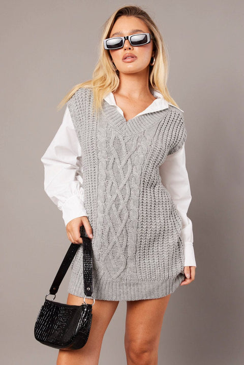 Grey Knit Top Jumper