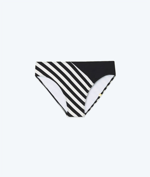 The Diagonal Mid Rise Bottom - Mixed Stripe in Sea Urchin & White Sand