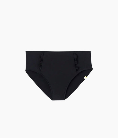 The Ruffle High Leg High Rise Bikini Bottom - Sea Urchin