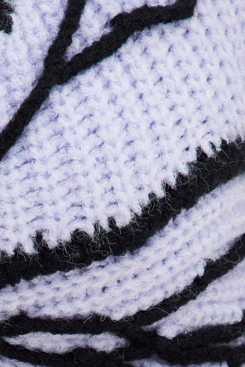 Purple Butterfly Knit Top Backless