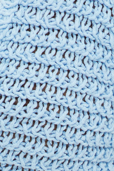 Blue Butterfly Knit Top Backless