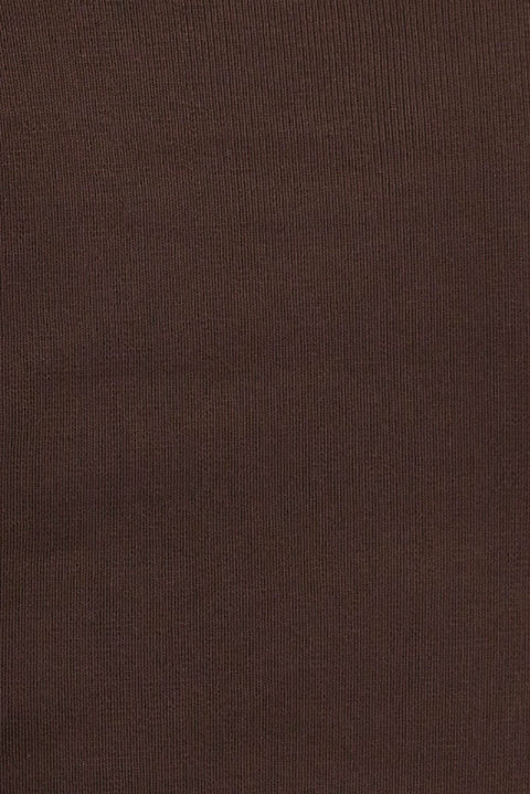 Brown Knit Top Long Sleeve Crop