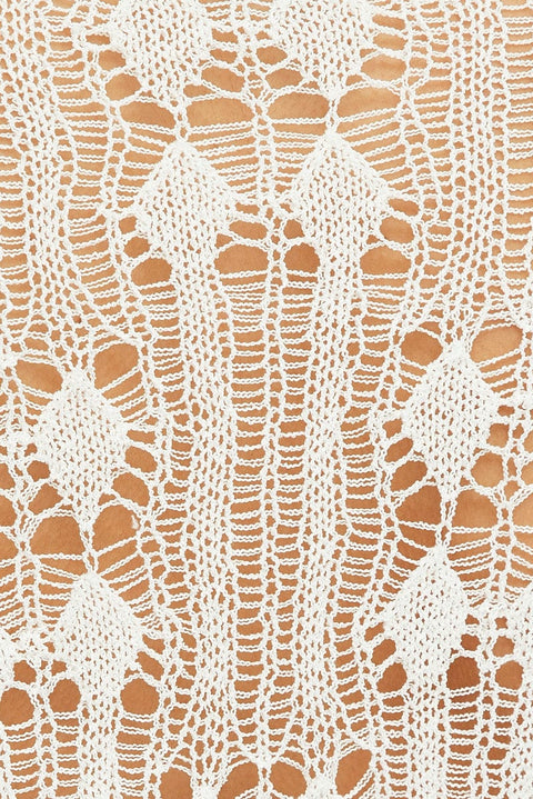 White Knit Top Long SLeeve Crew Neck