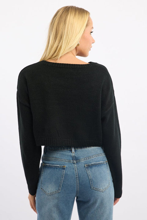 Black Star Knit Jumper Long Sleeve