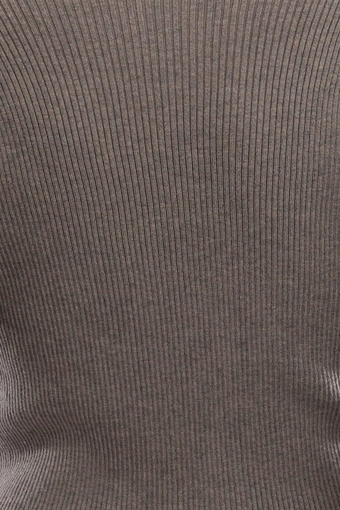 Grey Knit Top Long Sleeve Scarf