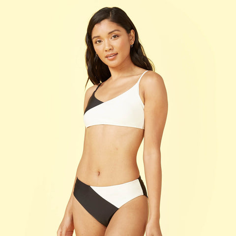 The Marina Bikini Top - Sea Urchin & White Sand
