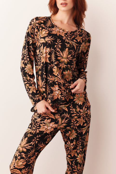 Shari Cloud Jersey PJ Set in Damask