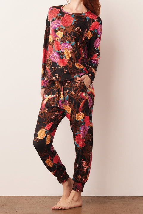 Shari Cloud Jersey PJ Set in Twilight Garden