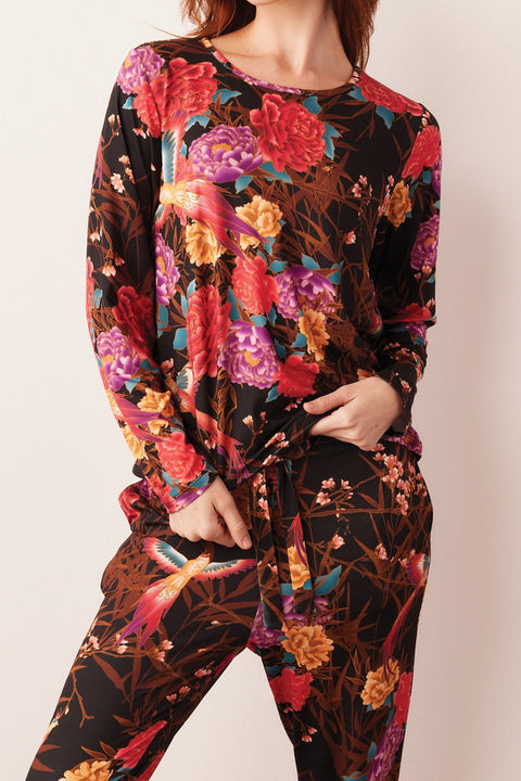 Shari Cloud Jersey PJ Set in Twilight Garden